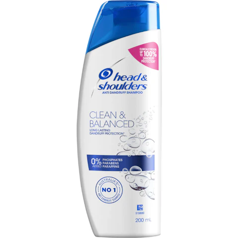 Head and Shoulders 200ml Clean Balanced Anti-Dandruff Shampoo