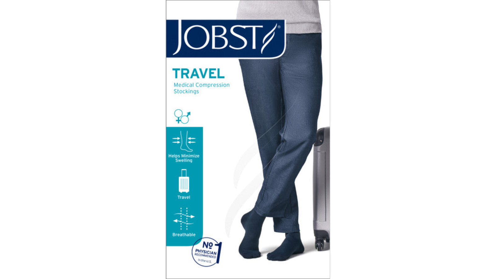 Jobst Travel Beige Compression Socks for Men and Women - Size 5