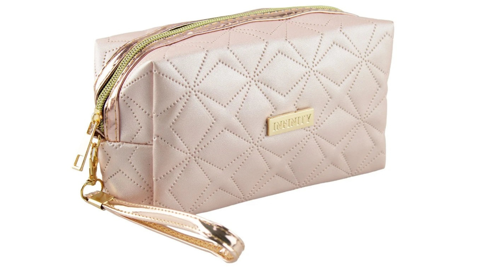 Lulu Grace Pink Star Embossed Cosmetic Bag