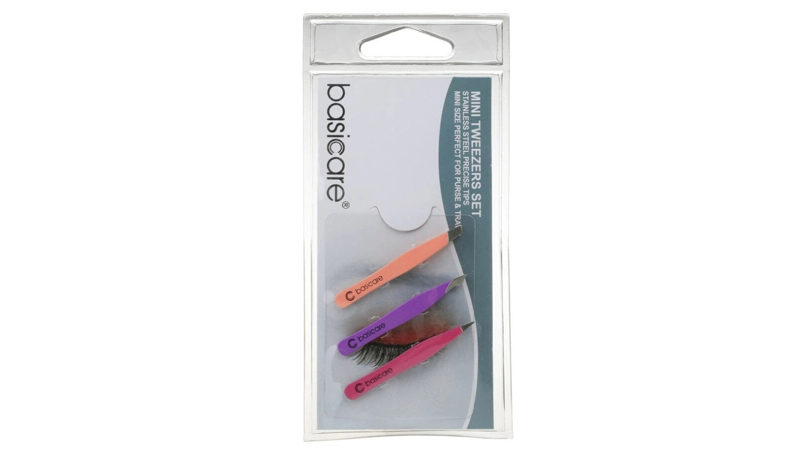 Basicare Mini Tweezer Set for Eyebrows and Facial Hair