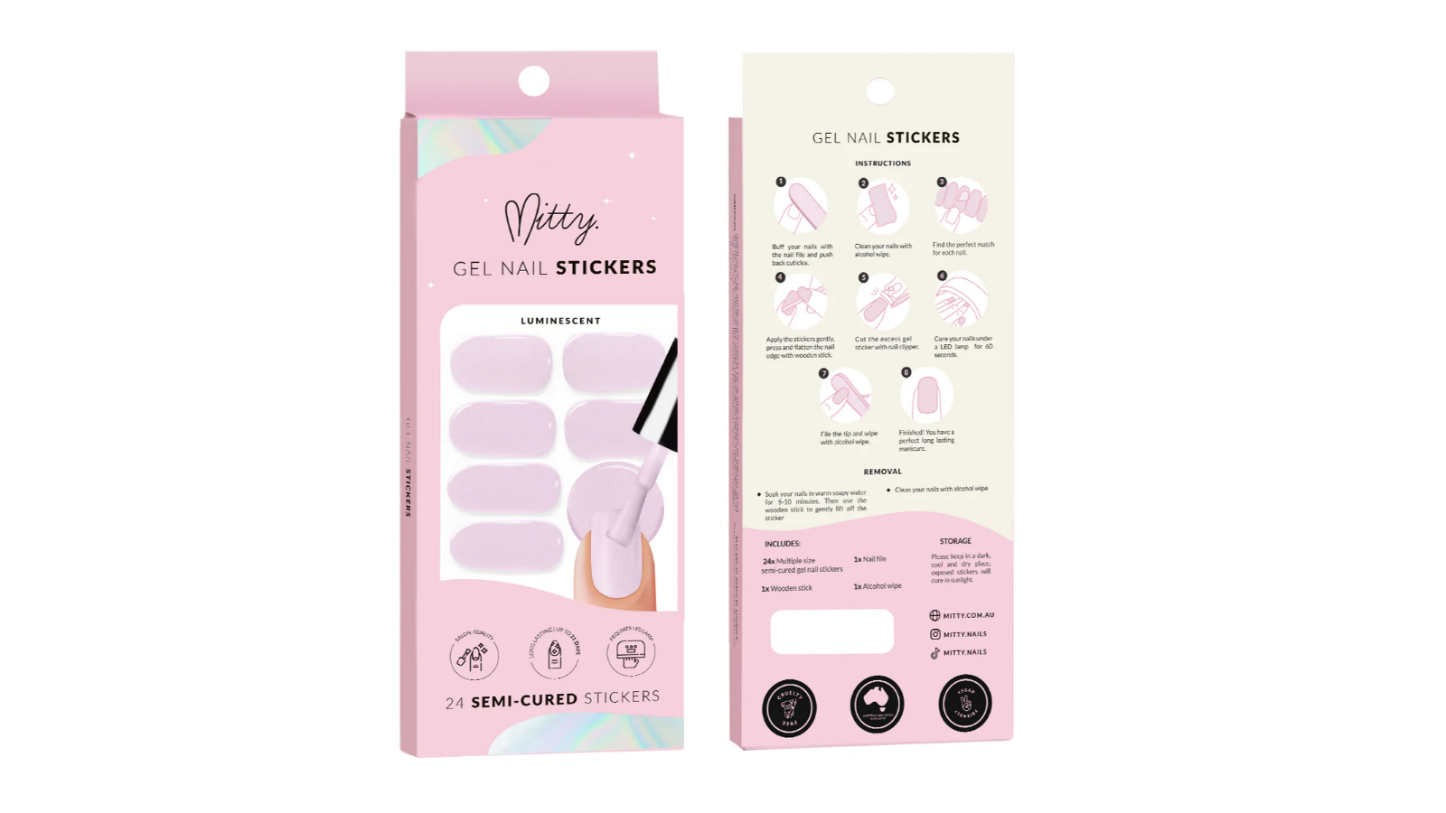 Mitty Nails Luminescent Semi Cured Gel Nail Sticker