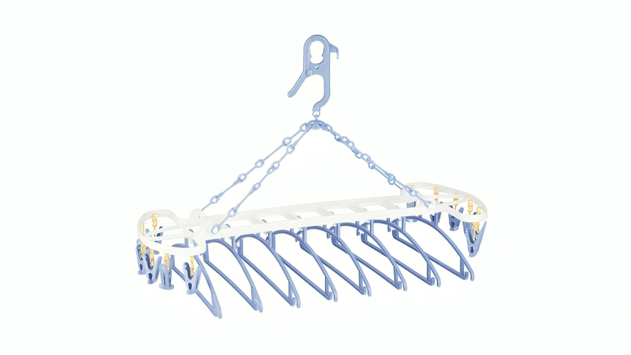 Latest Buys Portable Clothes Hangers with 12 Peg Clip