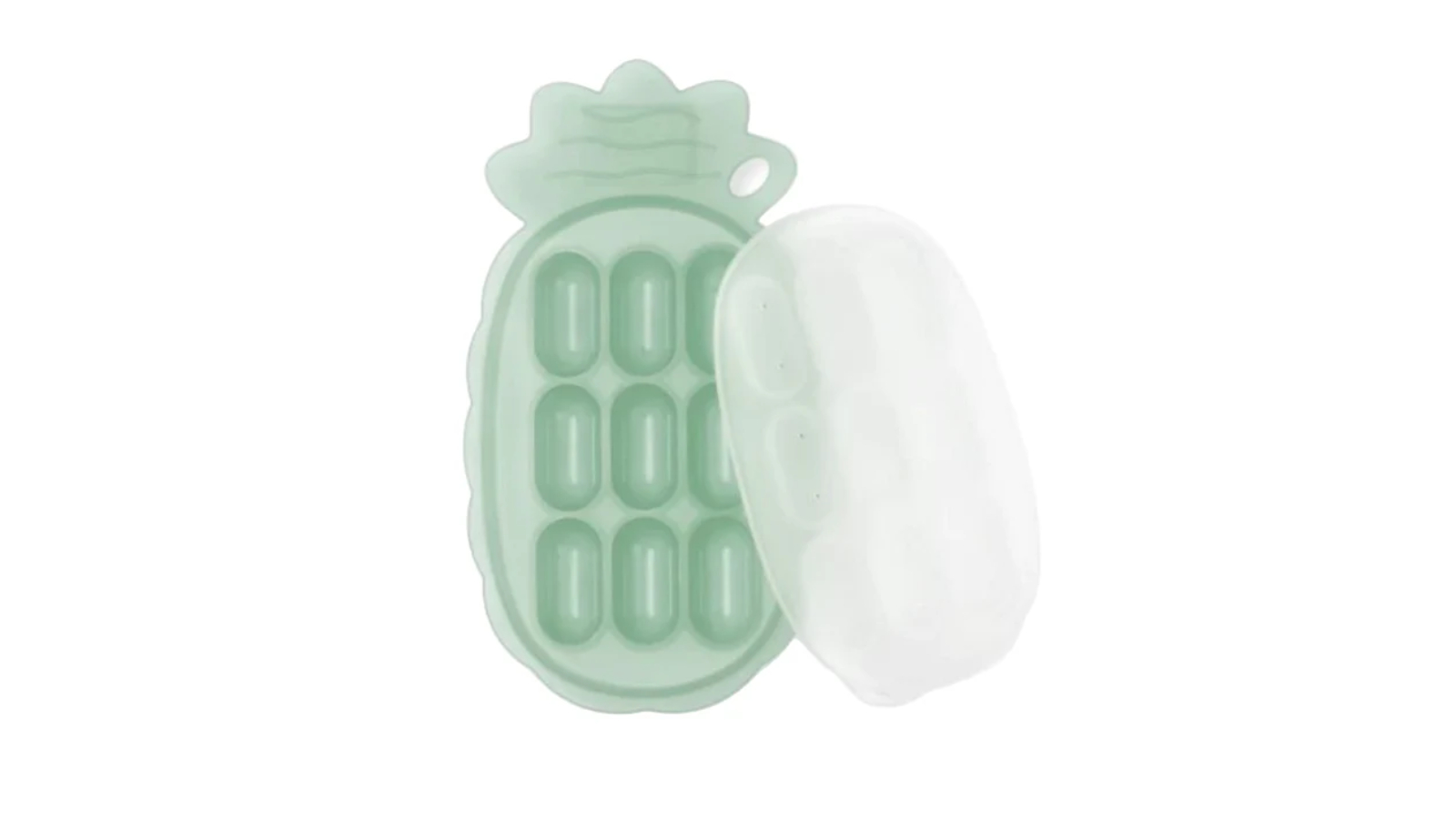 Haakaa Silicone Pineapple Nibble Tray for Baby Food - Pea Green
