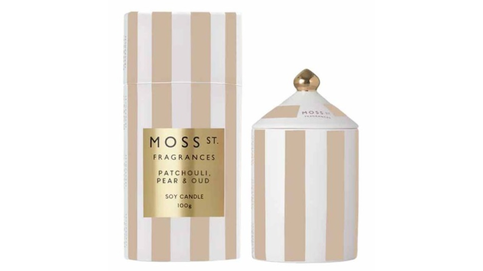 Moss St. Fragrances Patchouli Pear and Oud Ceramic Candle - 100g