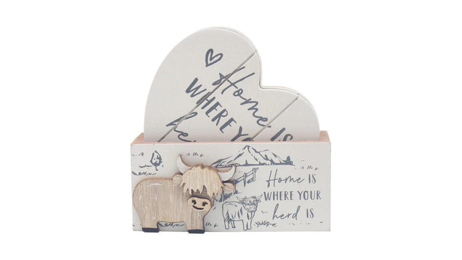 Gibson Highland Set of 4 Cow Coaster