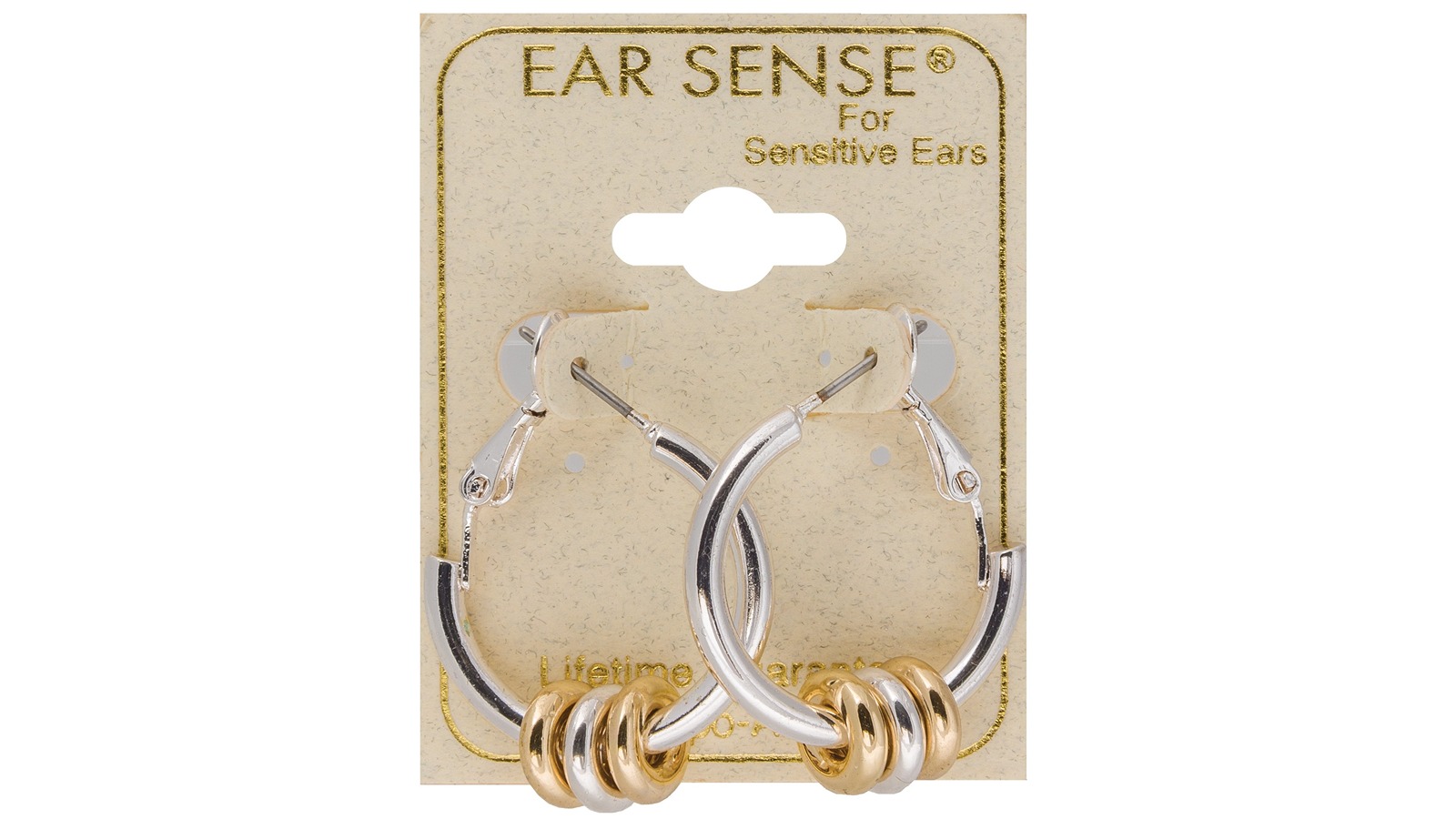Ear Sense F3-326 Silver Click Hoop Earring