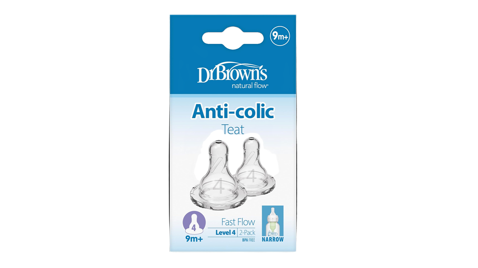 Dr. Brown's Level 4 Options+ Narrow Neck Teats - Pack of 2
