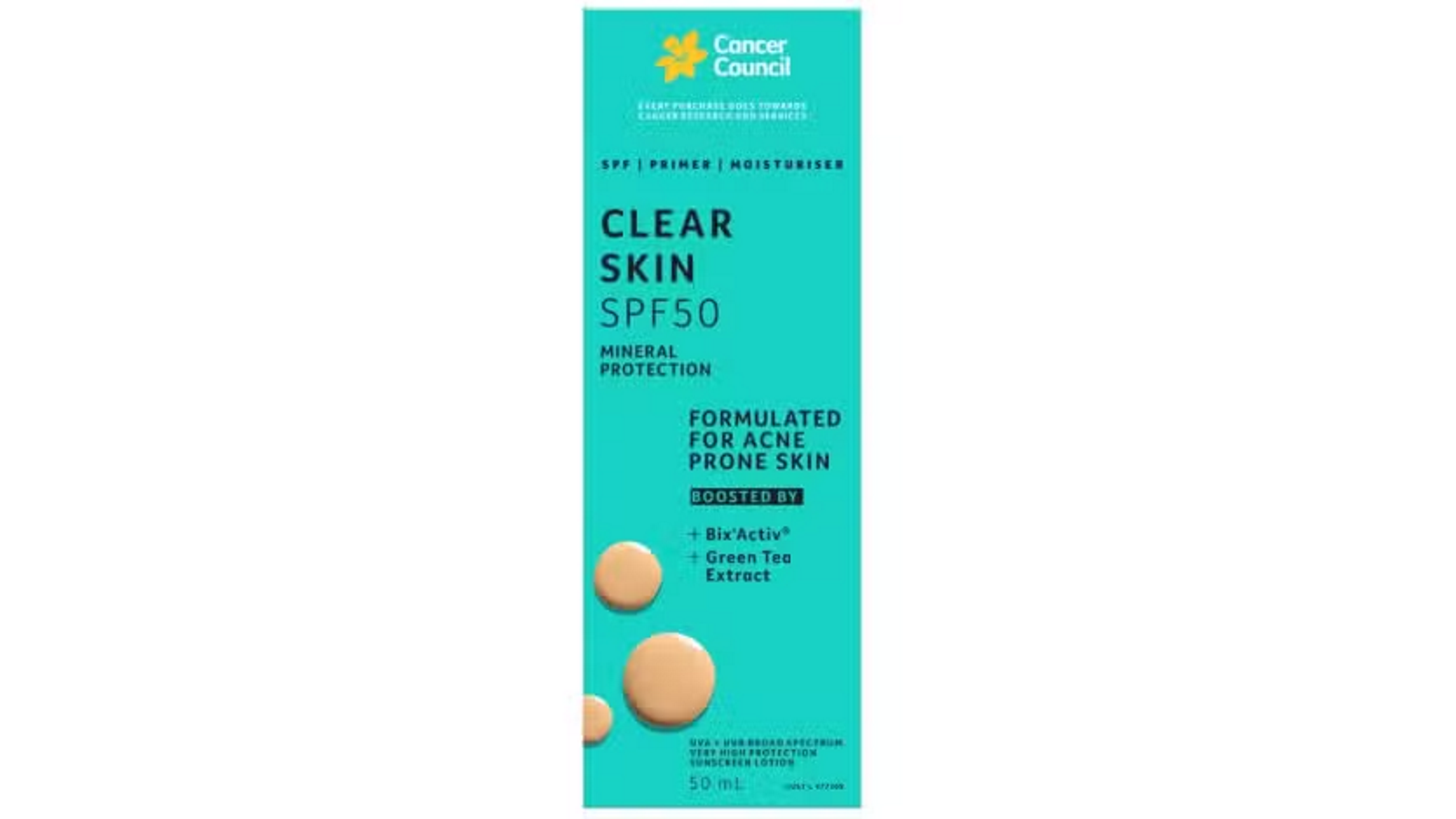 Cancer Council 50ml Clear Skin SPF 50