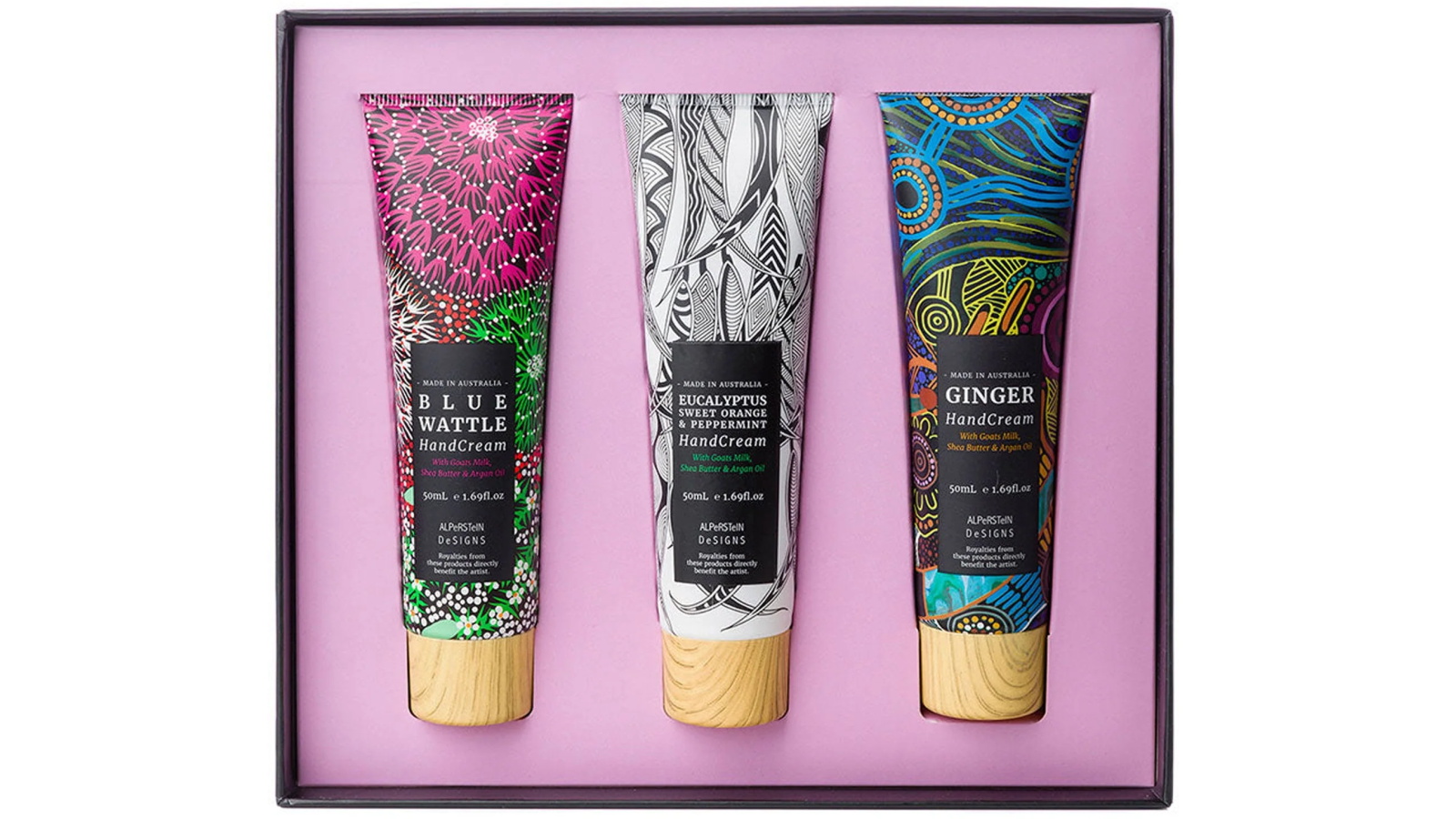 Alperstein Designs Hand Cream Trio - Blue Wattle, Eucalyptus and Ginger