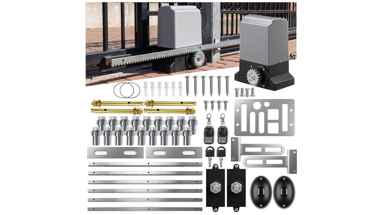 Advwin 800kg Sliding Gate Opener with Automatic Motor 6m Rail and 2 Remote