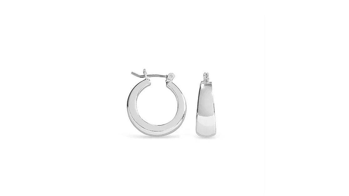 Ear Sense Silver Tapered Click Hoop - 1.5cm