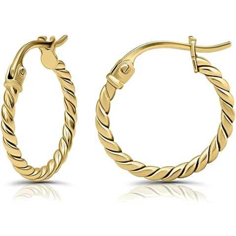 Cosmetics Squad Hoop and Loop 925 Sterling Silver Round Earring for Women - 2cm