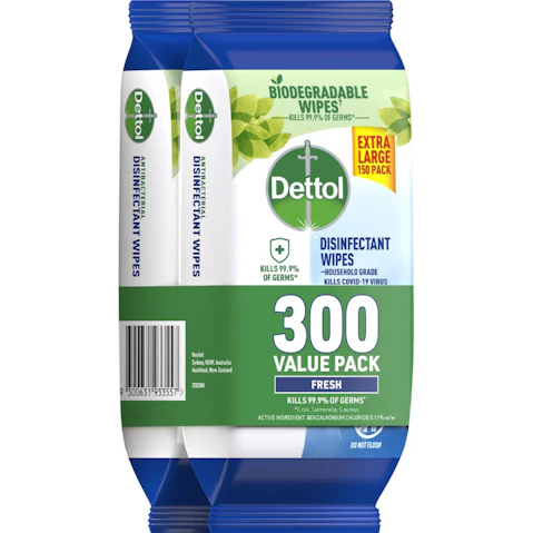 Dettol 300 Pieces Fresh Value Disinfectant Wipes