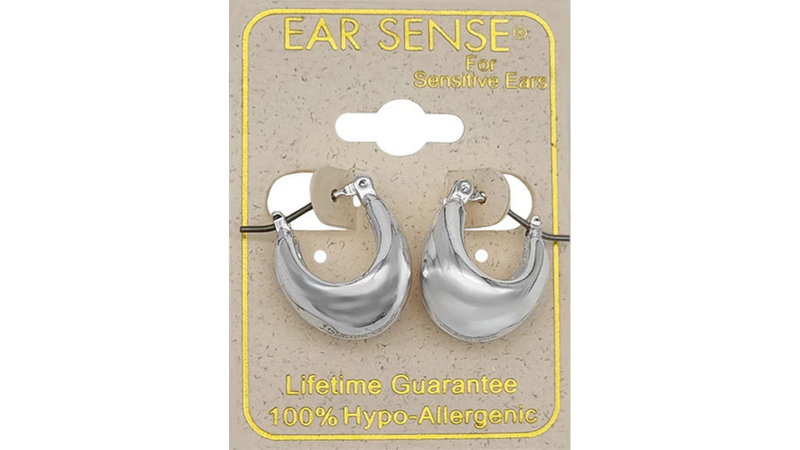 EarSense Hypo-Allergenic F402 Silver Thick Contoured Huggie