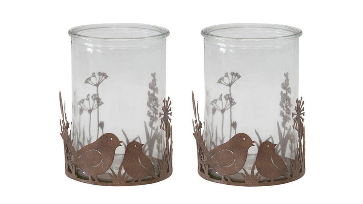 High St Garden Bird Candle Holder - Set of 2