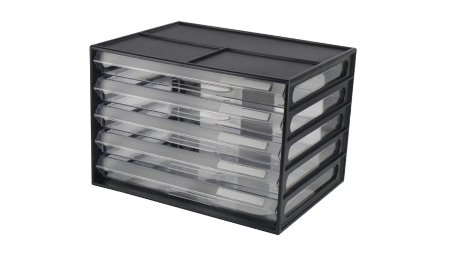 Latest Buys Italplast 4-Drawer 23 x 17 x 26cm Office Organiser - Black