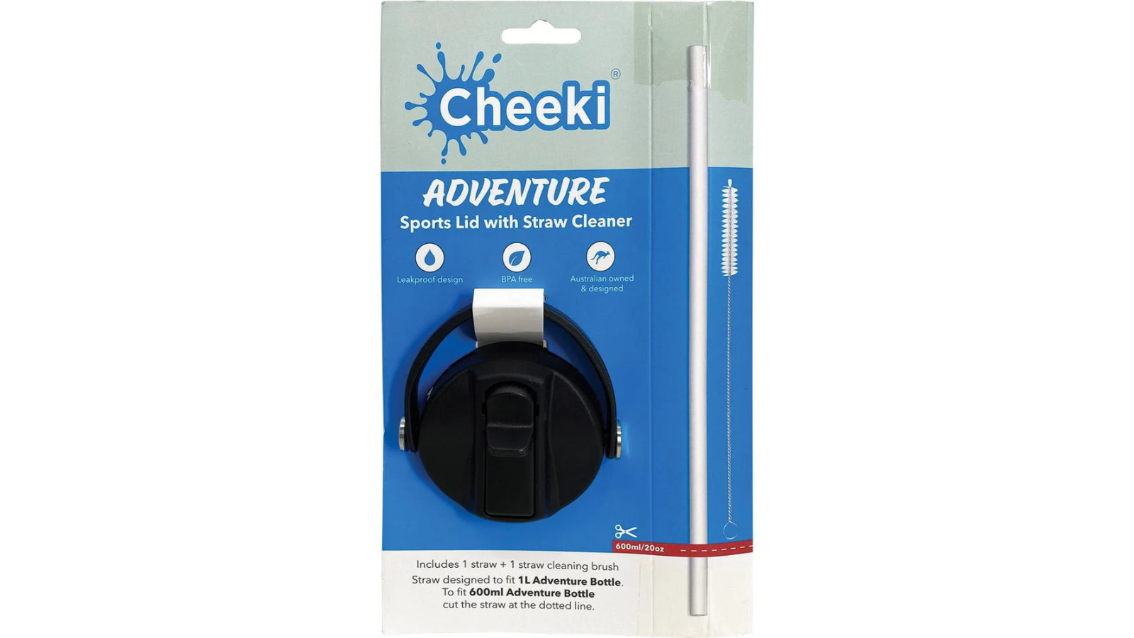 Cheeki Adventure Sports Lid with Straw Cleaner