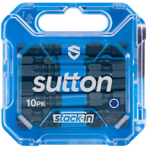 Sutton Tools Pack of 10 S206 Stack in HX5 Screwdriver Bit - 5cm