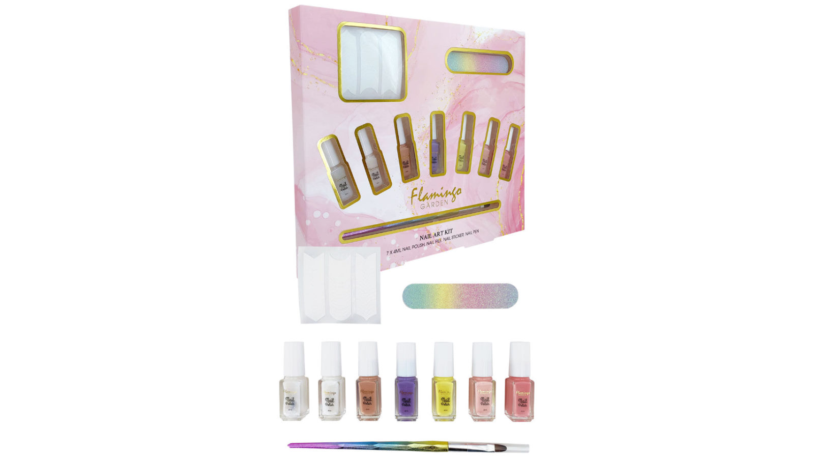 LCORP Flamingo Garden Nail Art Kit