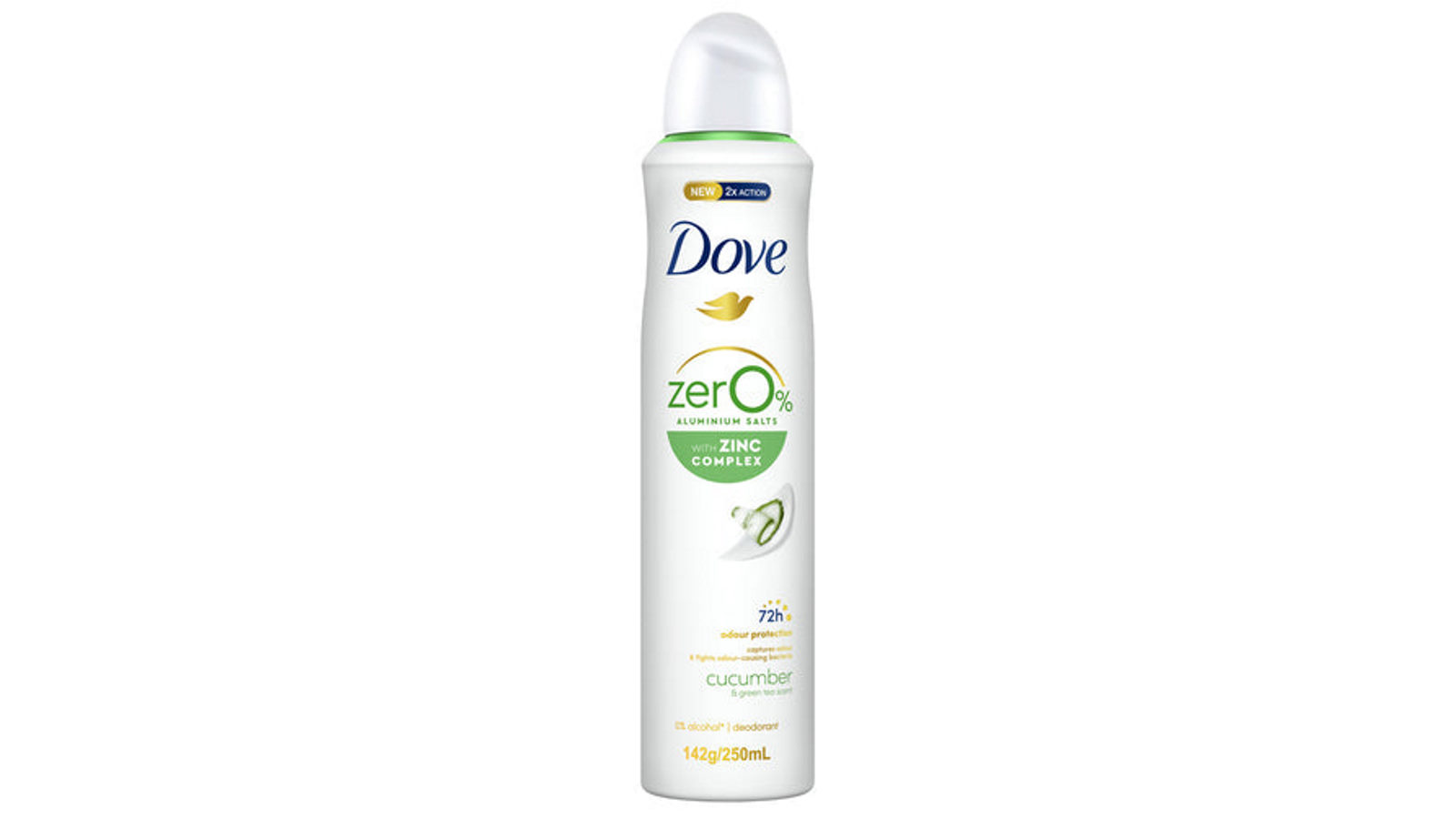 Dove 250ml Zero Aluminium Cucumber Deodorant