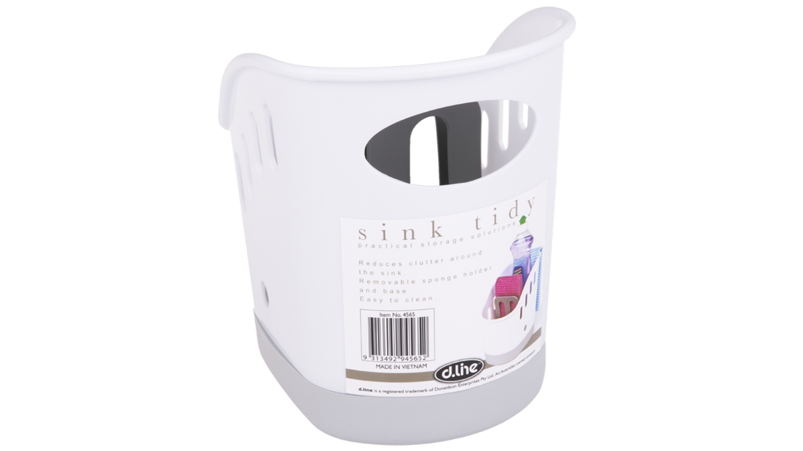 D Line Sink Tidy Sponge Holder/Base - White
