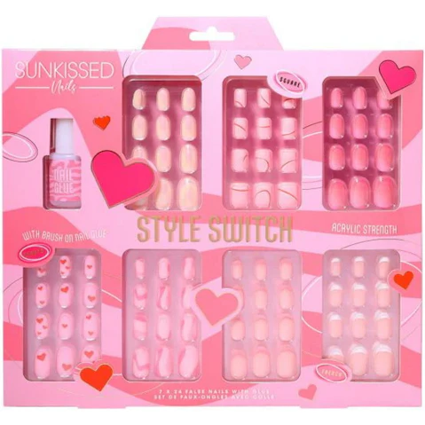 Sunkissed Multi False Nail Set with Glue