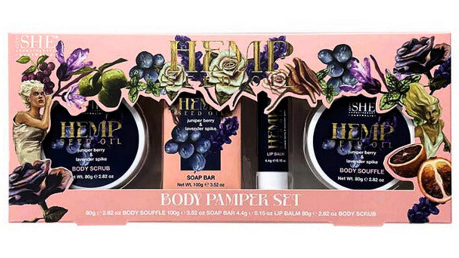 Hemp Worx Body Pamper 3 Piece Set Juniper Berry and Lavender Spike