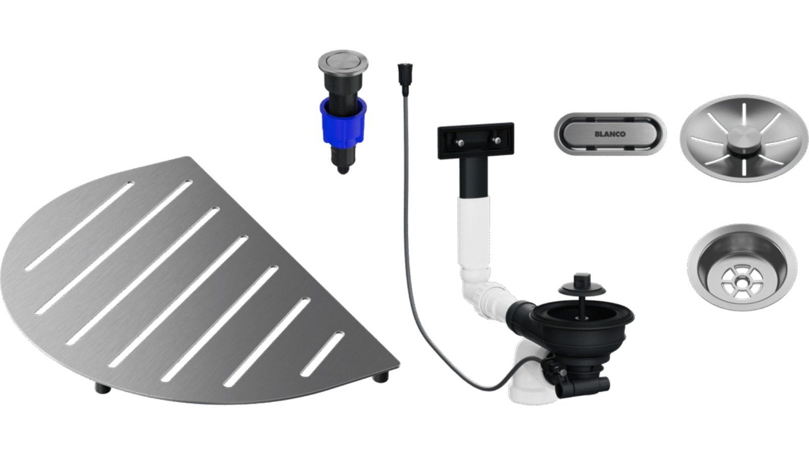 Blanco Oovalon Accessory Waste and Overflow Kit - Brushed Silver