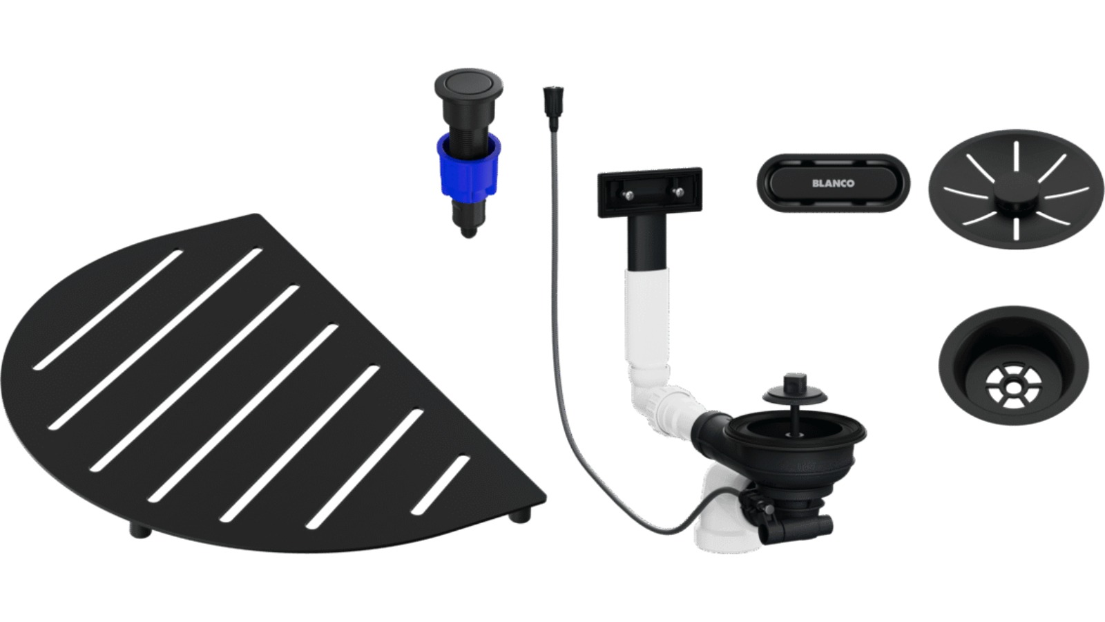 Blanco Oovalon Accessory Waste and Overflow Kit - Matte Black