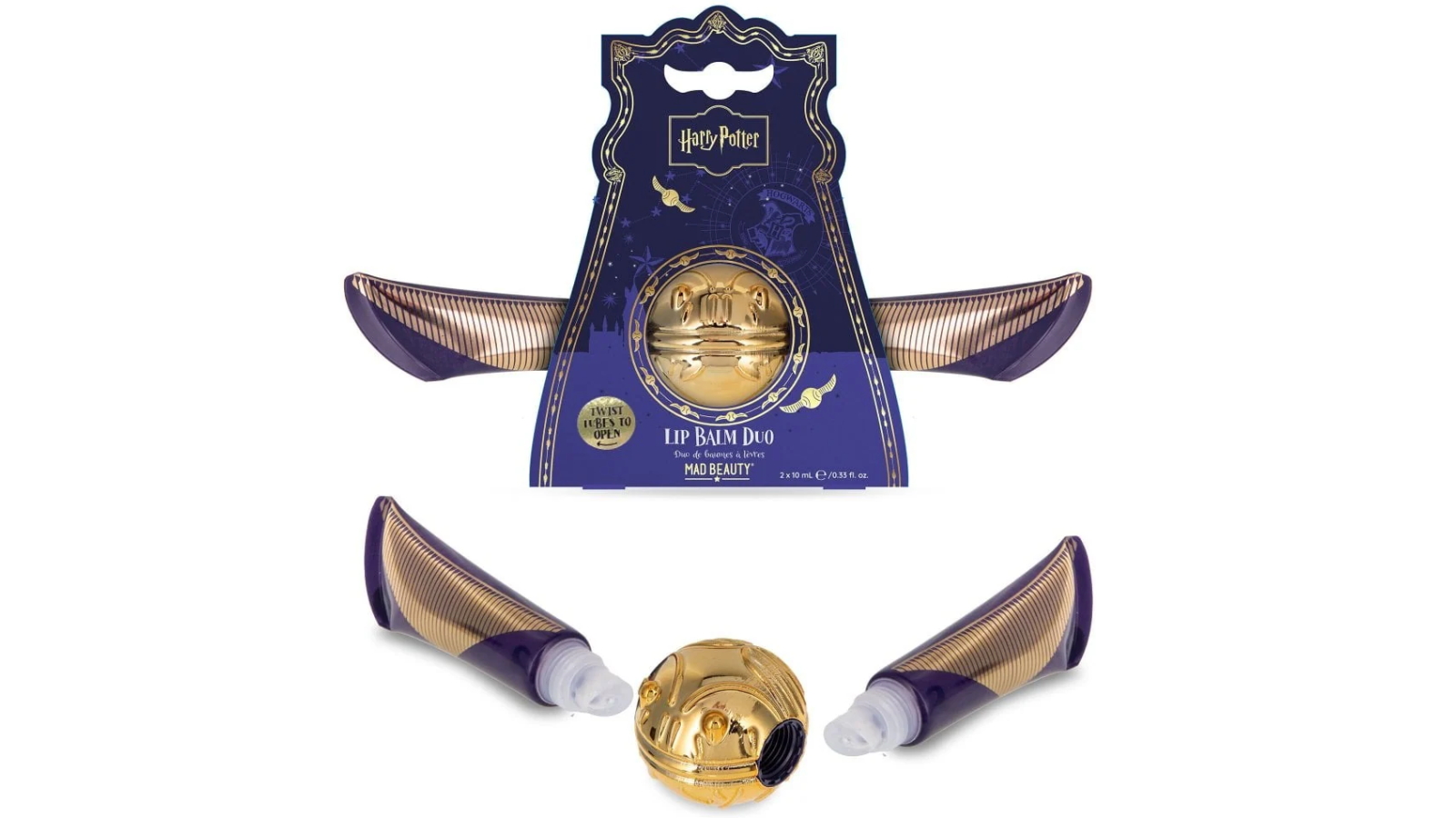 Mad Beauty Harry Potter Golden Snitch and Platform 9 3/4 Lip Balm Duo Set - 8g