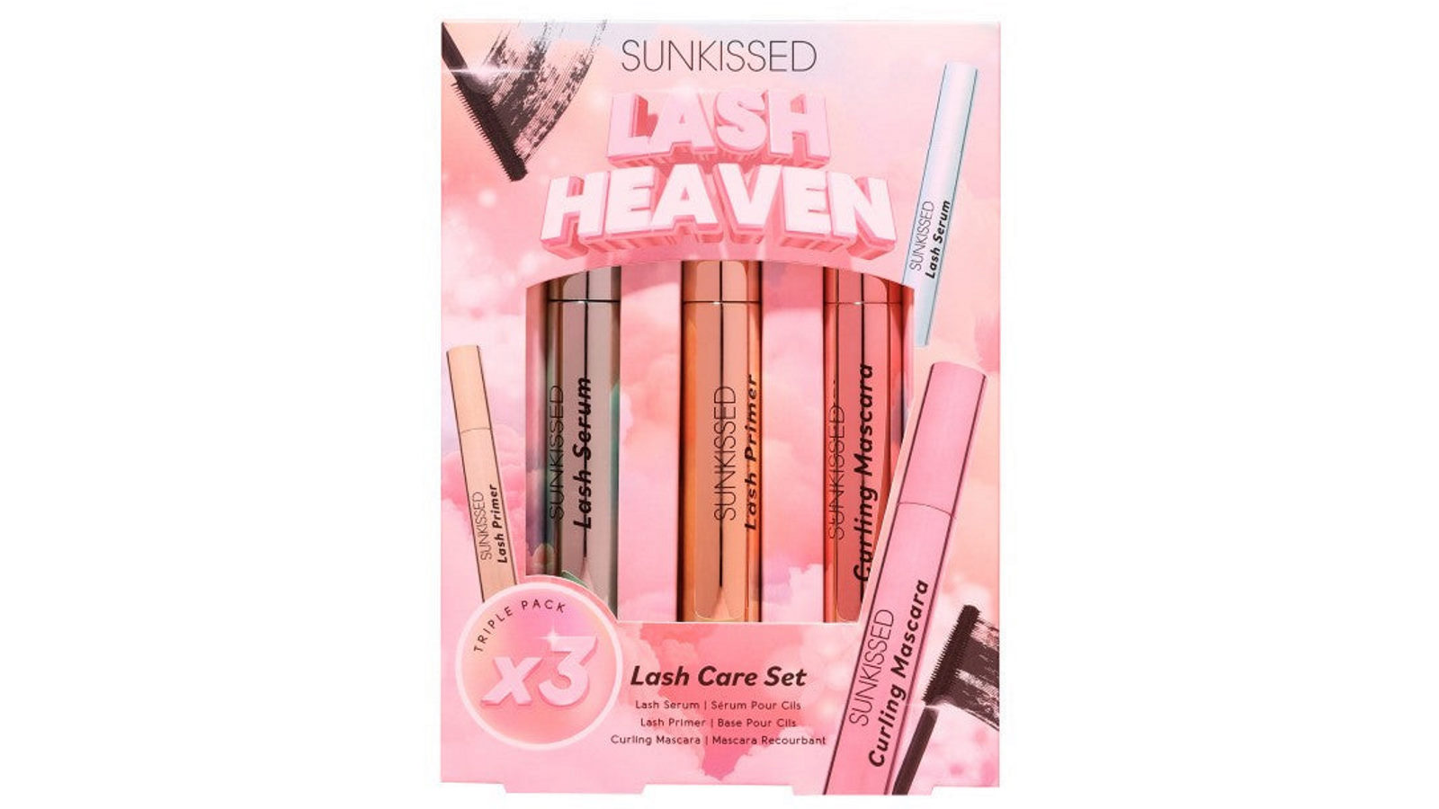 Sunkissed Lash Heaven Lash Care Set Gift Set 10ml Clear Lash Serum plus 10ml White