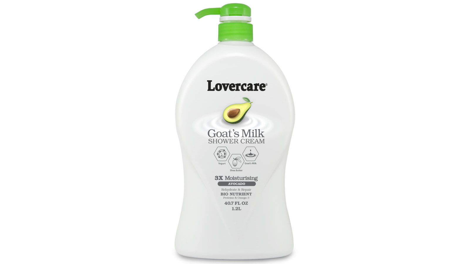 Lovercare 1.2L Goats Milk Shower Cream with Avocado