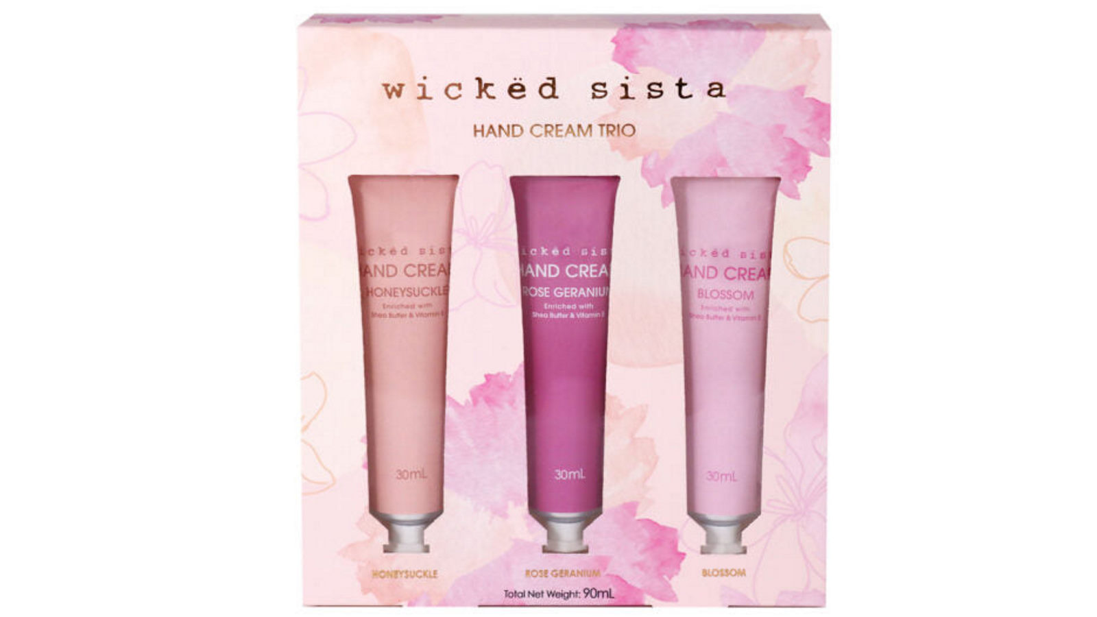 Wicked Sista 3 x 30ml Hand Cream Trio Gift Set Nourishing Hand Care Collection