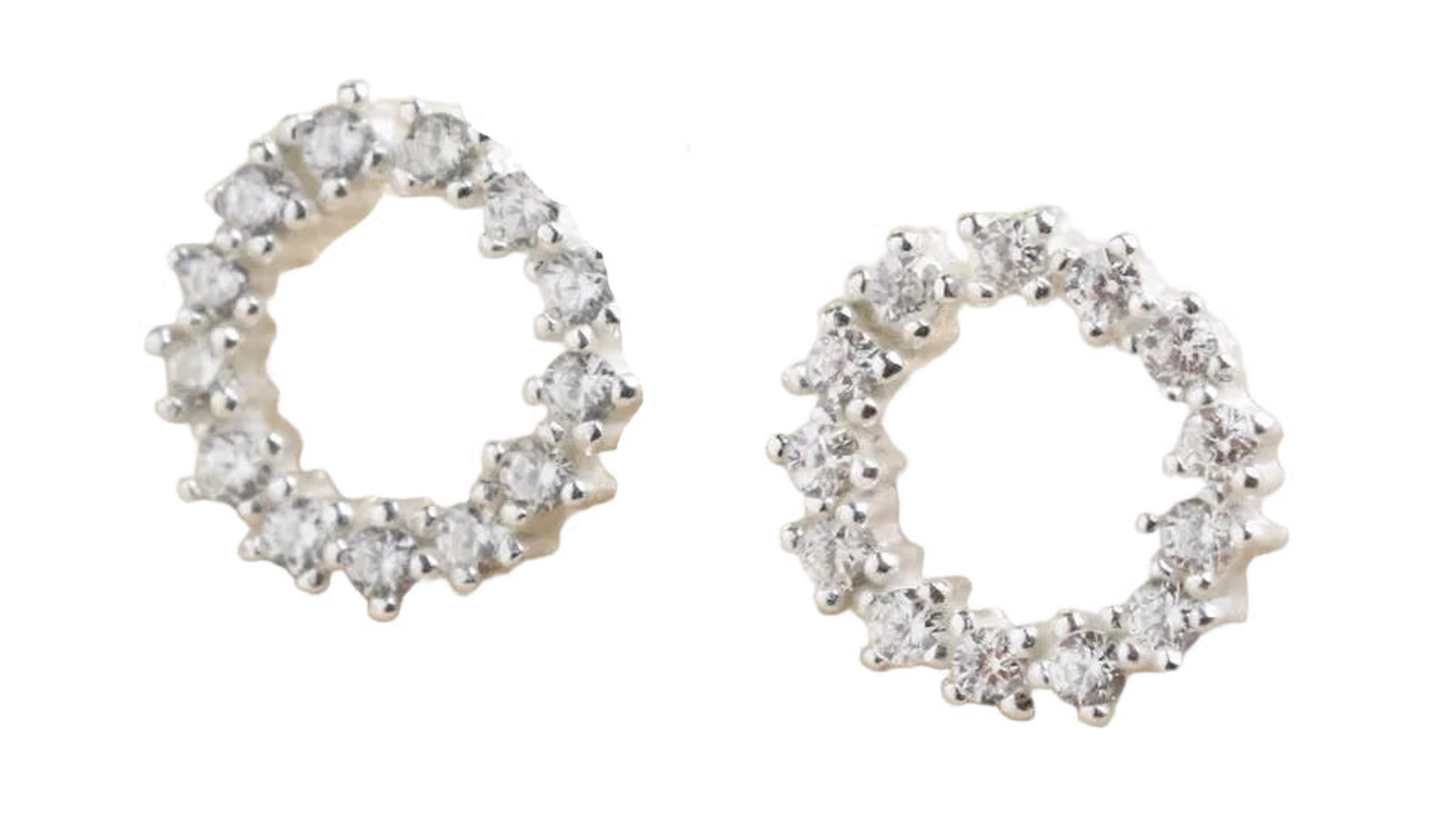 Evolve 0.5cm Sterling Silver Small Crystal Circle Stud Earrings