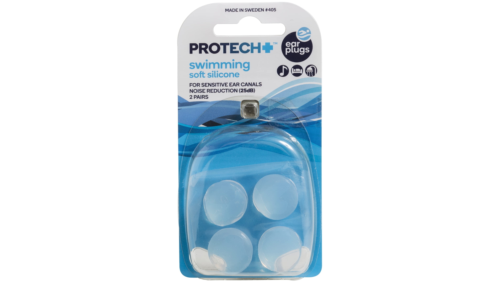 Protech Swimming Soft Silicone Ear Plugs For Sensitive Ears - 2 Pair