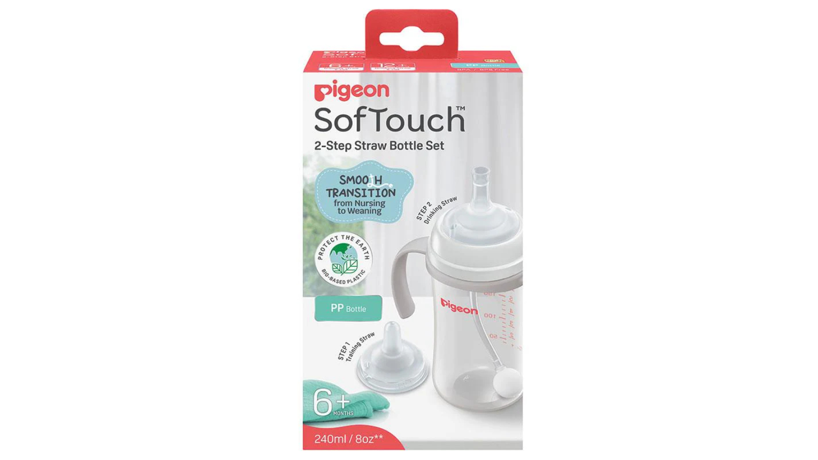 Pigeon 160ml/240ml Sof Touch PPSU Step-Up Bottle Set