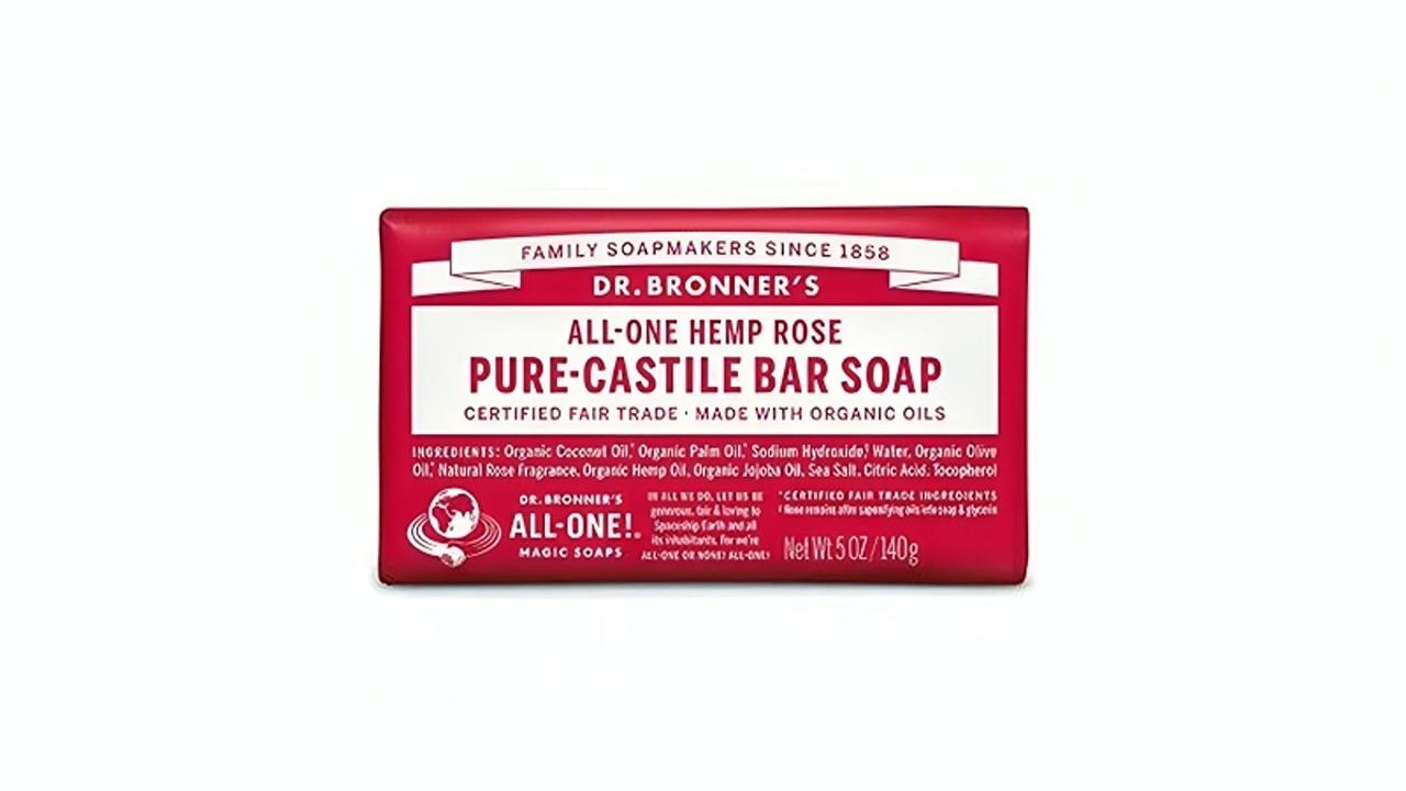 Dr. Bronner's Pure Castile Bar Soap Rose - 140g