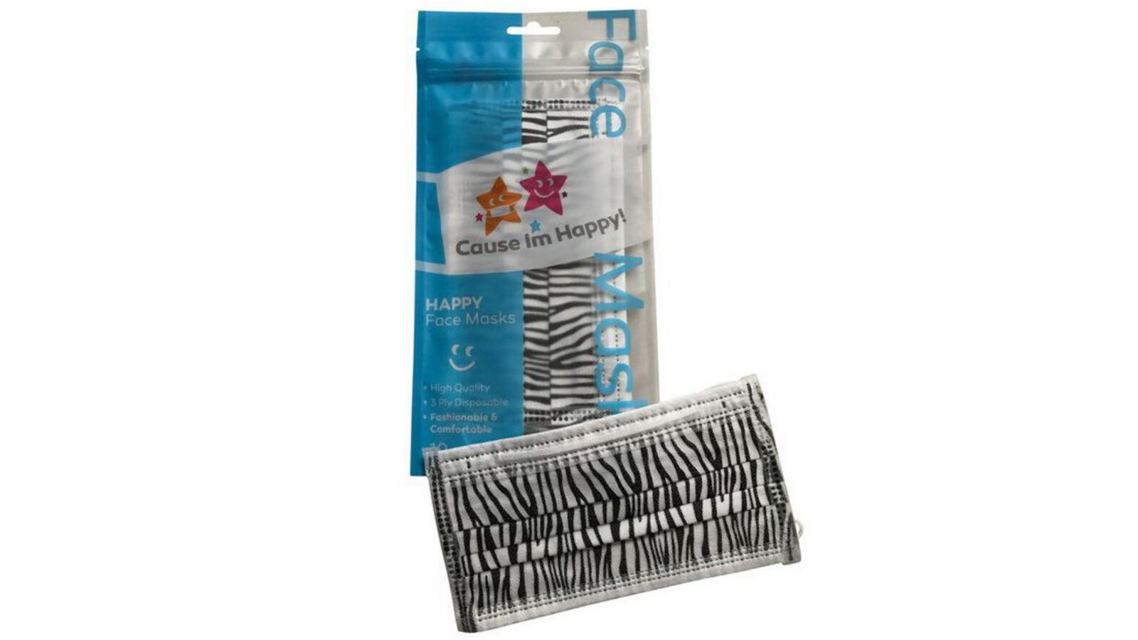 Cause I'm Happy Zebra Print Face Mask for Soothing and Hydrating Skin 25ML