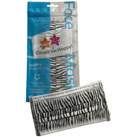 Cause I'm Happy Zebra Print Face Mask for Soothing and Hydrating Skin 25ML