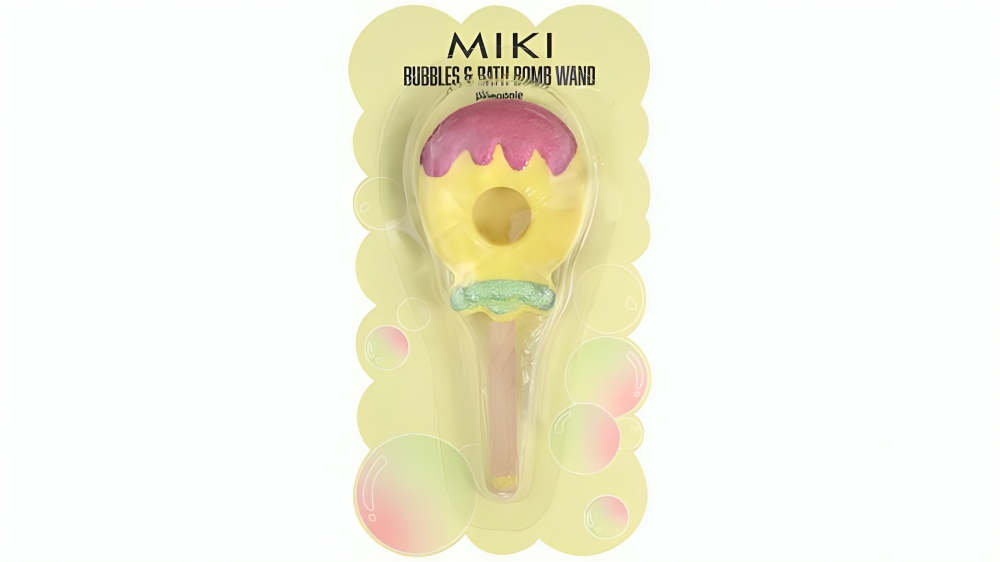 Miki 3 Piece Pineapple Scented Bath Bubble Wand