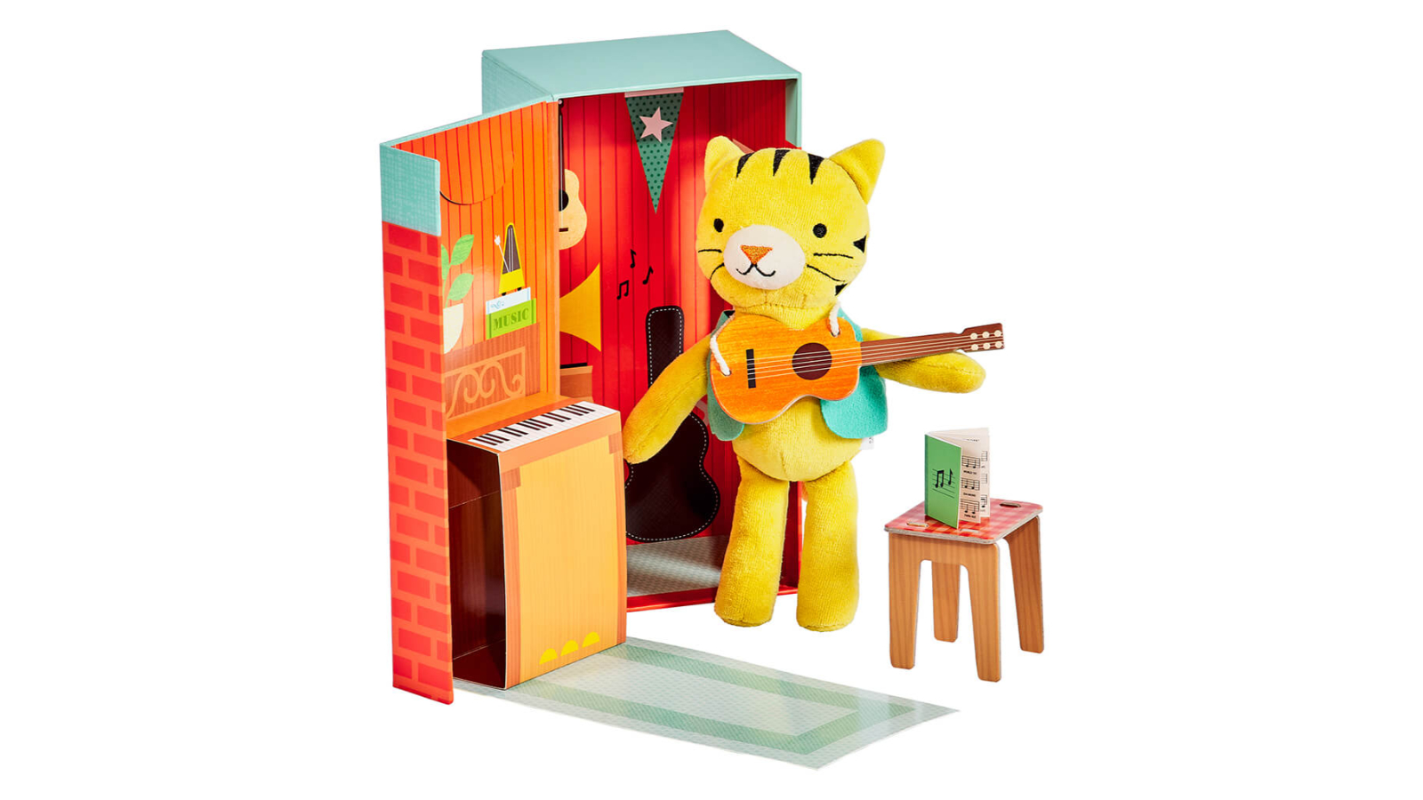 Petit Collage Theodore the Tiger Wooden Pull Along Toy