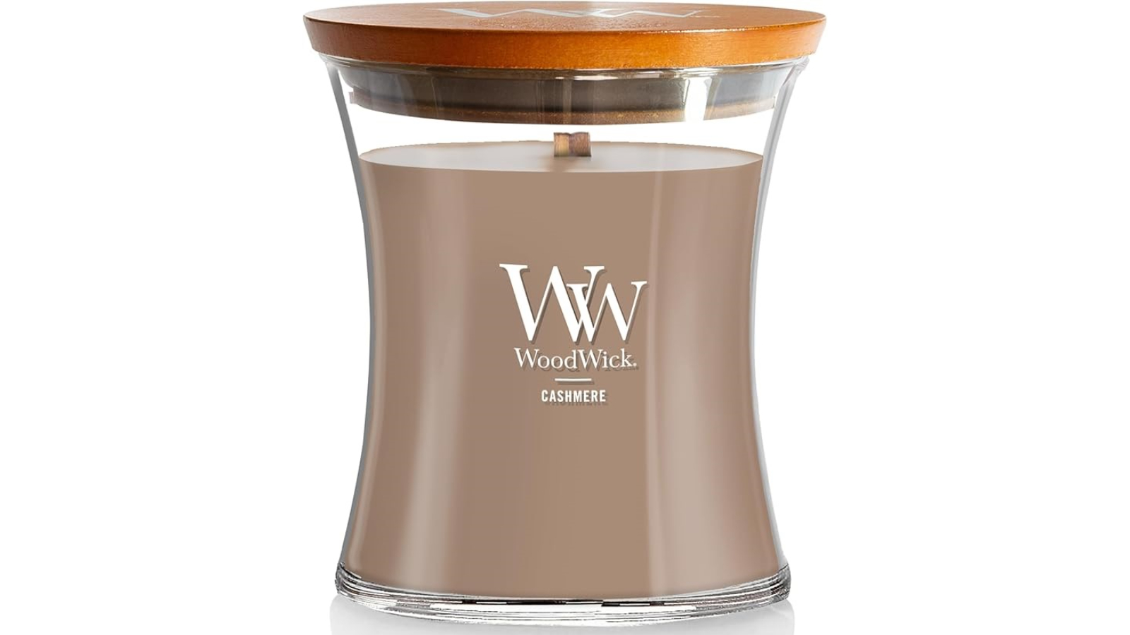 Woodwick Cashmere Scented Medium Jar Candle with Crackling Wooden Wick - 275g