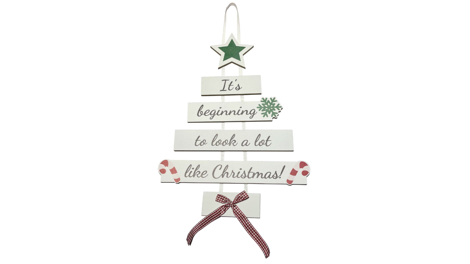 Independence Studios Wooden Christmas Tree Wall Art - 15 x 25cm