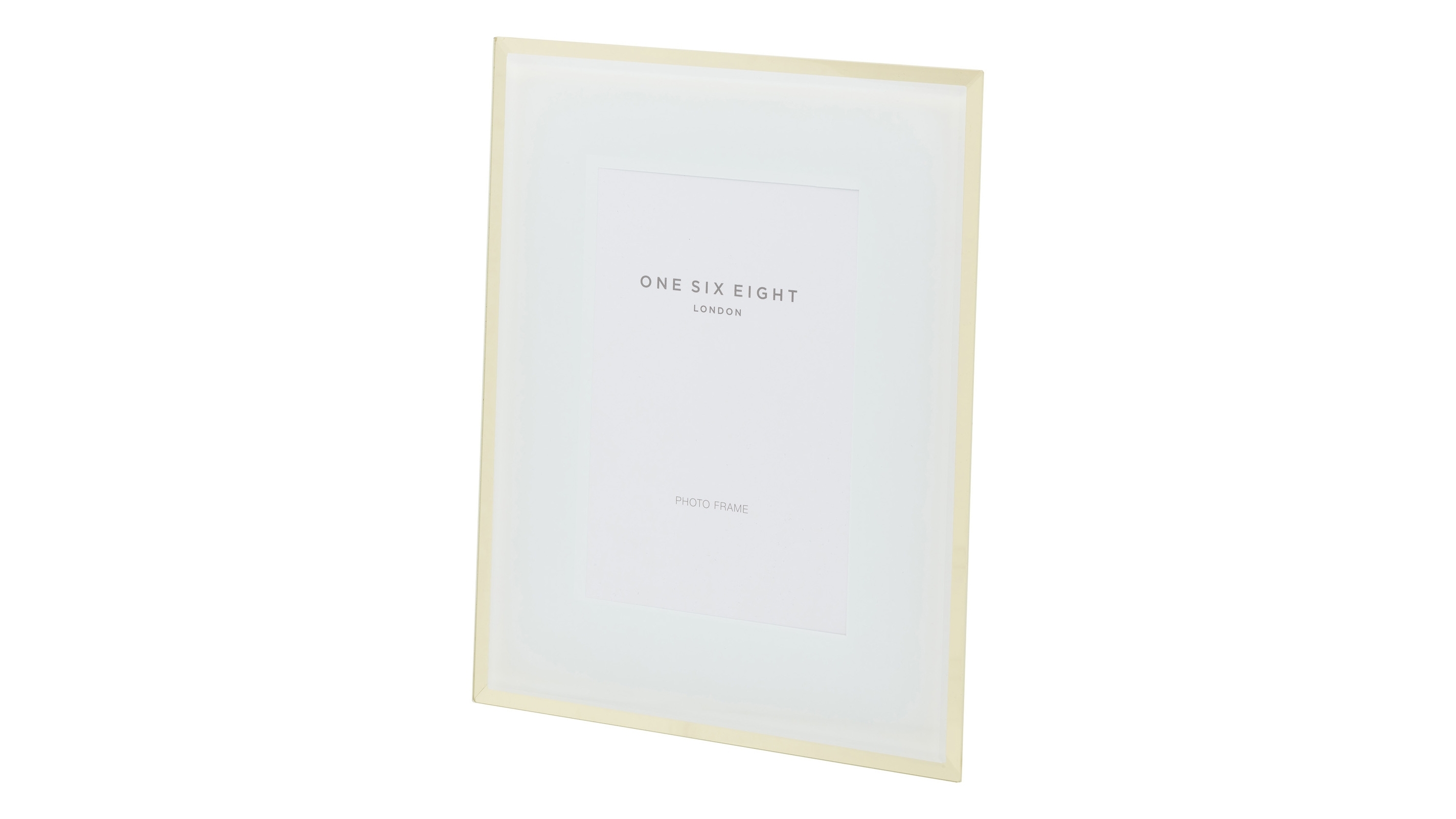 One Six Eight London White/Gold Glass Photo Frame - 7 x 5