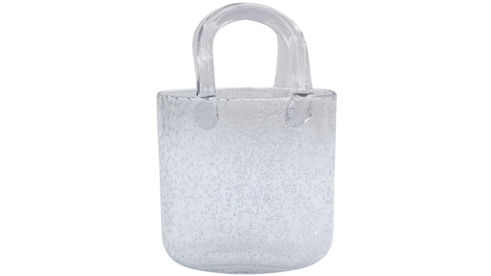 Urban 23cm Plain Handbag Glass Flower Vase - Clear