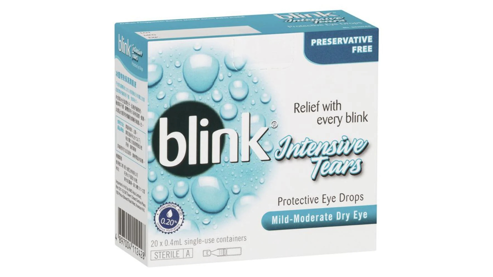 Blink Intensive Tears Lubricating Eye Drop - 20 x 0.4ml