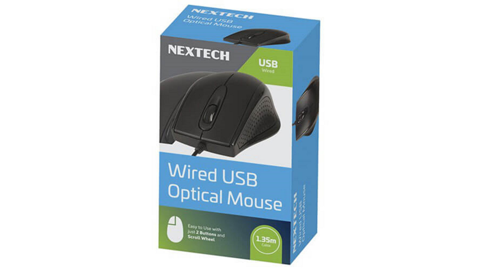 NEXTECH Wired USB Optical Mouse - Black | Harvey Norman