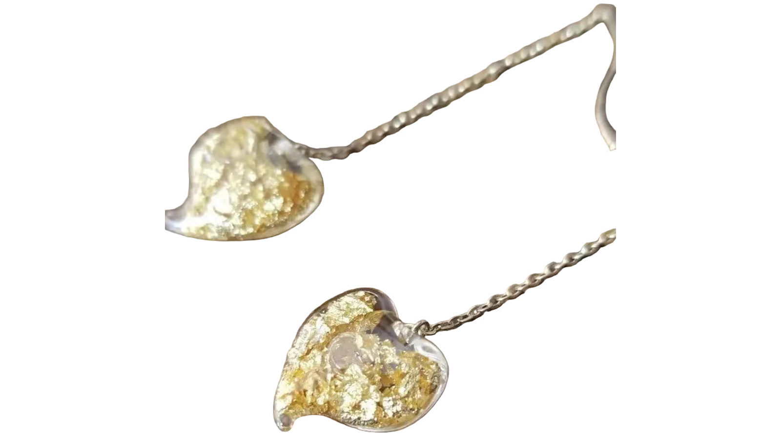 Ross Dangle Heart Gold Plated Hypoallergenic Earrings