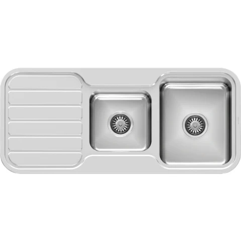 Phoenix 1000 Series 1 and 3/4 Bowl Sink with Drainer and No Taphole