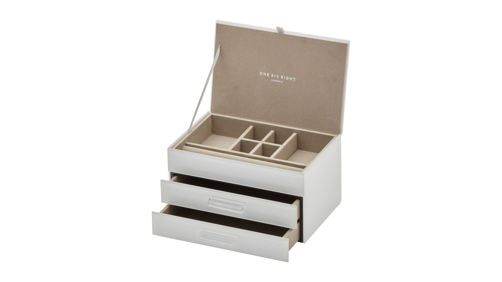 One Six Eight London White Gabriella Jewellery Box - Medium